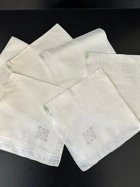 🤍NEW Vintage Irish Linen Handkerchiefs / Cocktail Napkins Madeira Monogram "J"